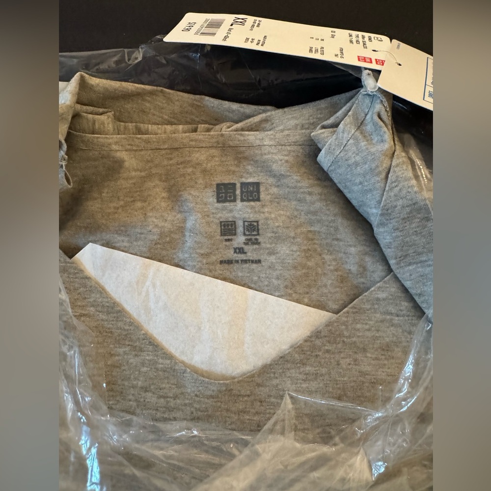 Uniqlo Airism Short Sleeve V-Neck Tunic Top, Gray, size XXL - Picture 3 of 12